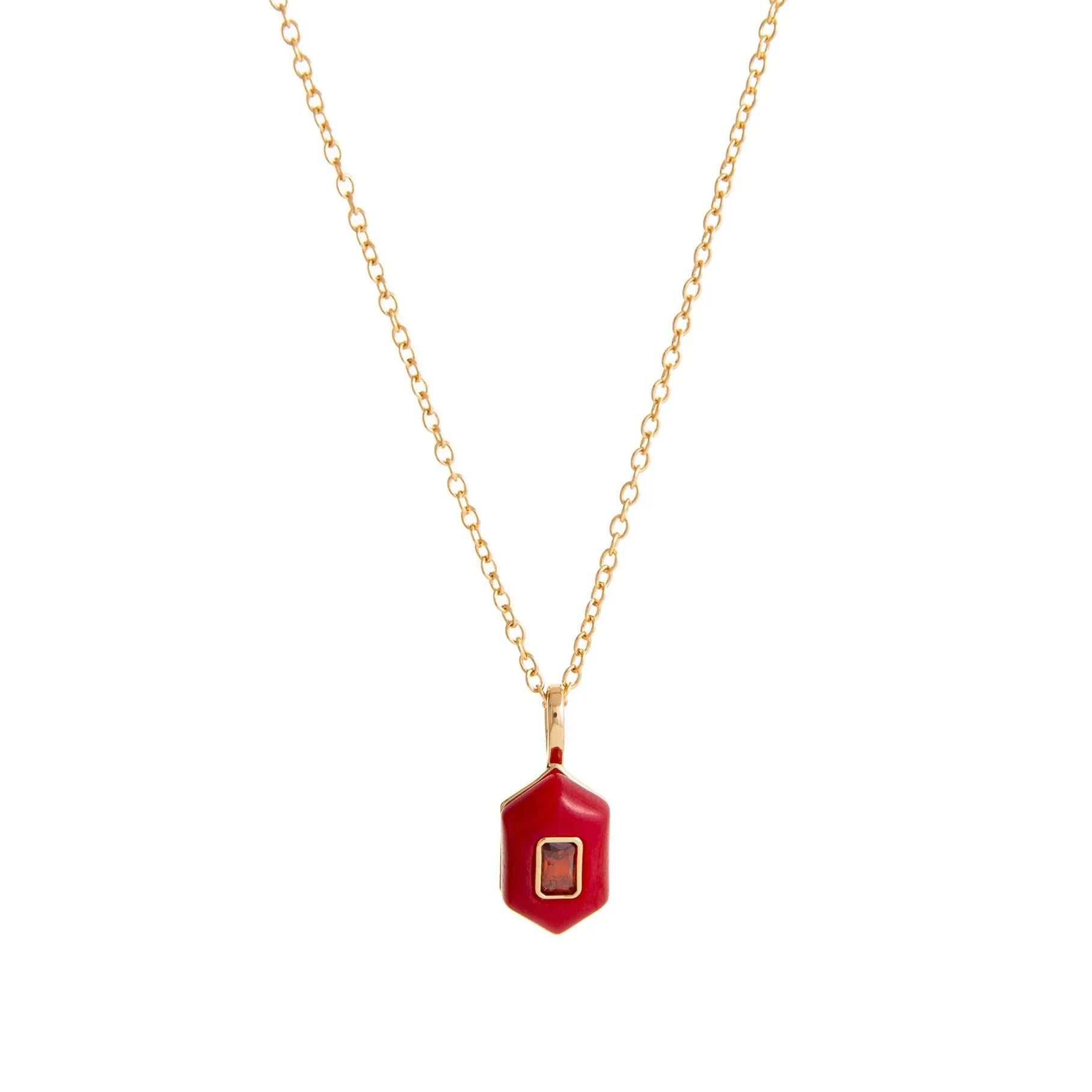 18K Gold Plated Stainless Steel Oval Multicolor Zircon Pendant Necklace Choker
