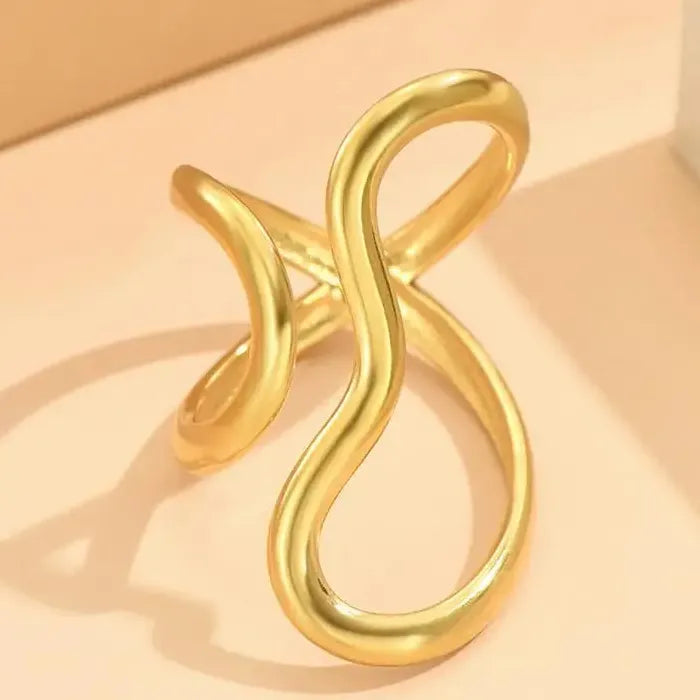 Gold Stainless Steel Geometric Rings for Women Men 2024 Gift Jewelry