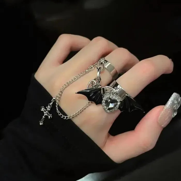 Punk Gothic Cross Drop Chain Earrings Hip Hop Jewelry for Men Women