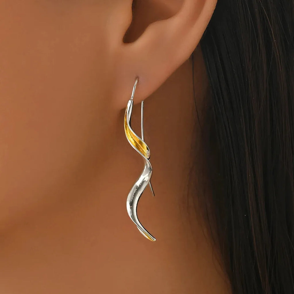 Minimalist Zinc Alloy Metal Geometric Long Earrings for Women Wedding Party Jewelry