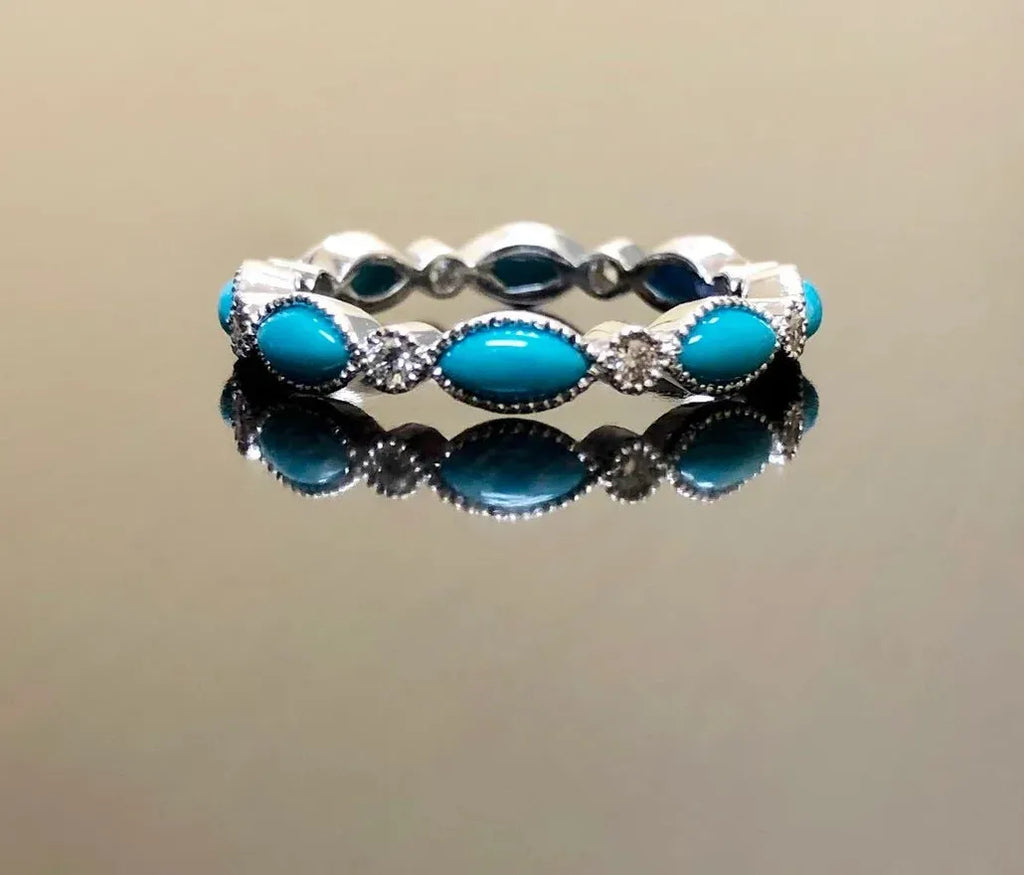 Vintage Geometric Zinc Alloy Ring with Imitation Sapphire for Women’s Party Jewelry