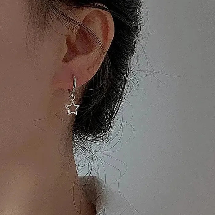 Creative Mini Star Hoop Earrings Zinc Alloy Jewelry Gifts for Women