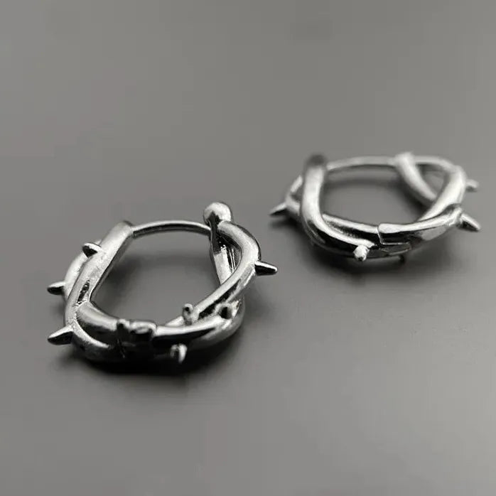 Hiphop Punk Thorn Hoop Earrings for Men Women Cartilage Tragus Gift