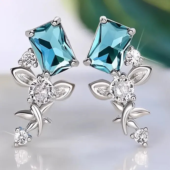 Trendy Women’s Geometric Cubic Zirconia Drop Earrings for Wedding Party