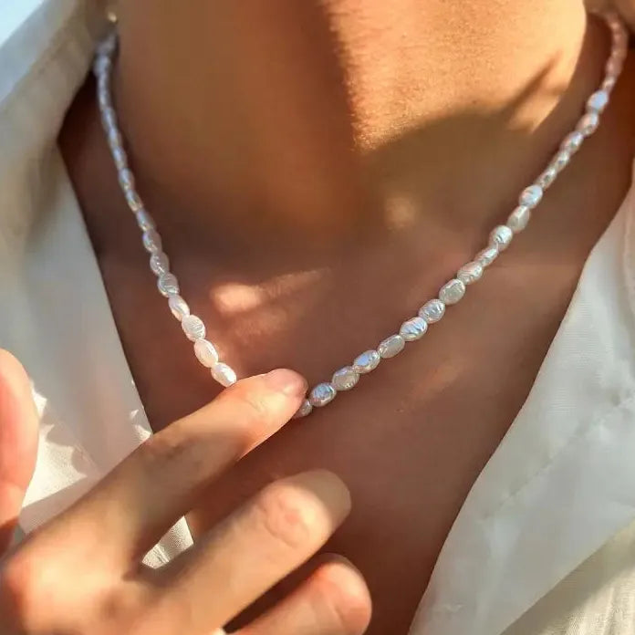 Imitation Pearl Choker Necklace for Women Teens Punk Hip Hop Jewelry Accessory