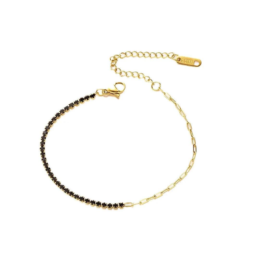 Shining Zircon Stainless Steel Circle Bead Bracelet for Women Men Gift 2026