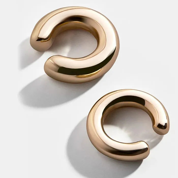 Minimalist Geometric C Shape Zinc Alloy Clip-On Earrings Unisex 2026