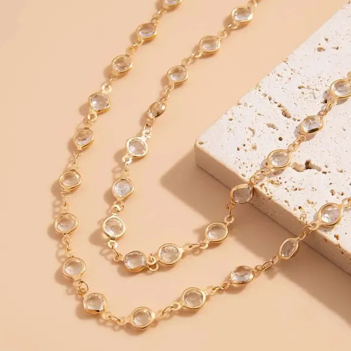 Colorful Crystal Y-Shaped Clavicle Necklace for Women Trendy Pendant