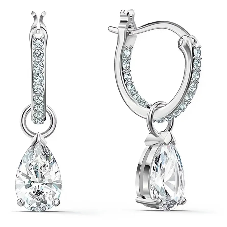 Geometric Crystal Cubic Zirconia Brass Dangle Earrings for Women