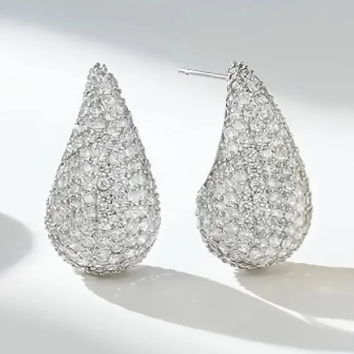 Water Drop Cubic Zirconia Earrings Women Geometric Copper Alloy Jewelry