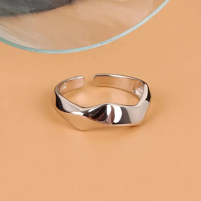 Adjustable Silver Geometric Rings for Women Fashion Jewelry Gifts Trendy