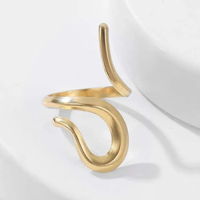 Adjustable Vintage Gold Geometric Hollow Stainless Steel Mood Tracker Ring for Women Men