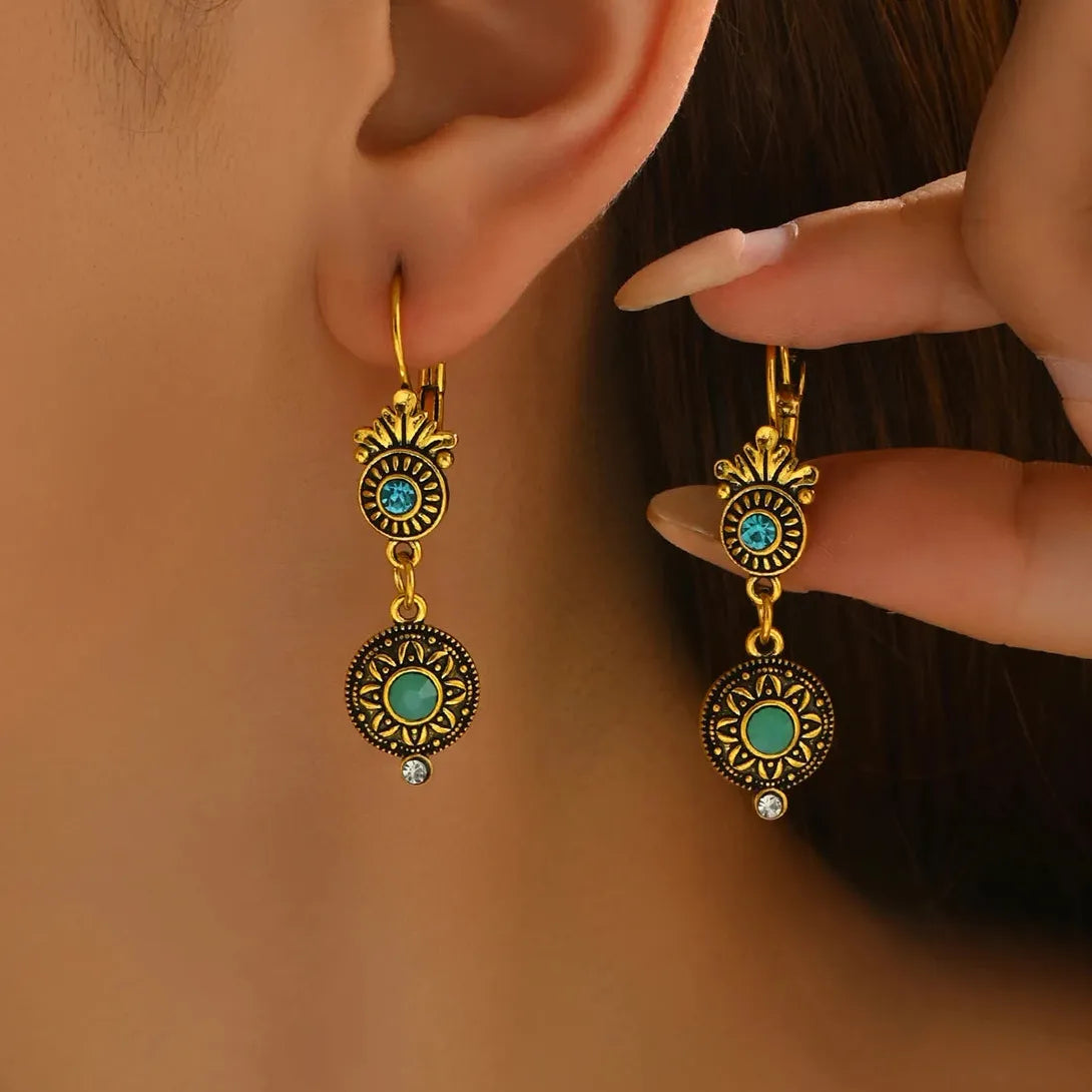 Retro Bohemian Zinc Alloy Pearl Drop Earrings Women’s Long Pendant Jewelry Gift