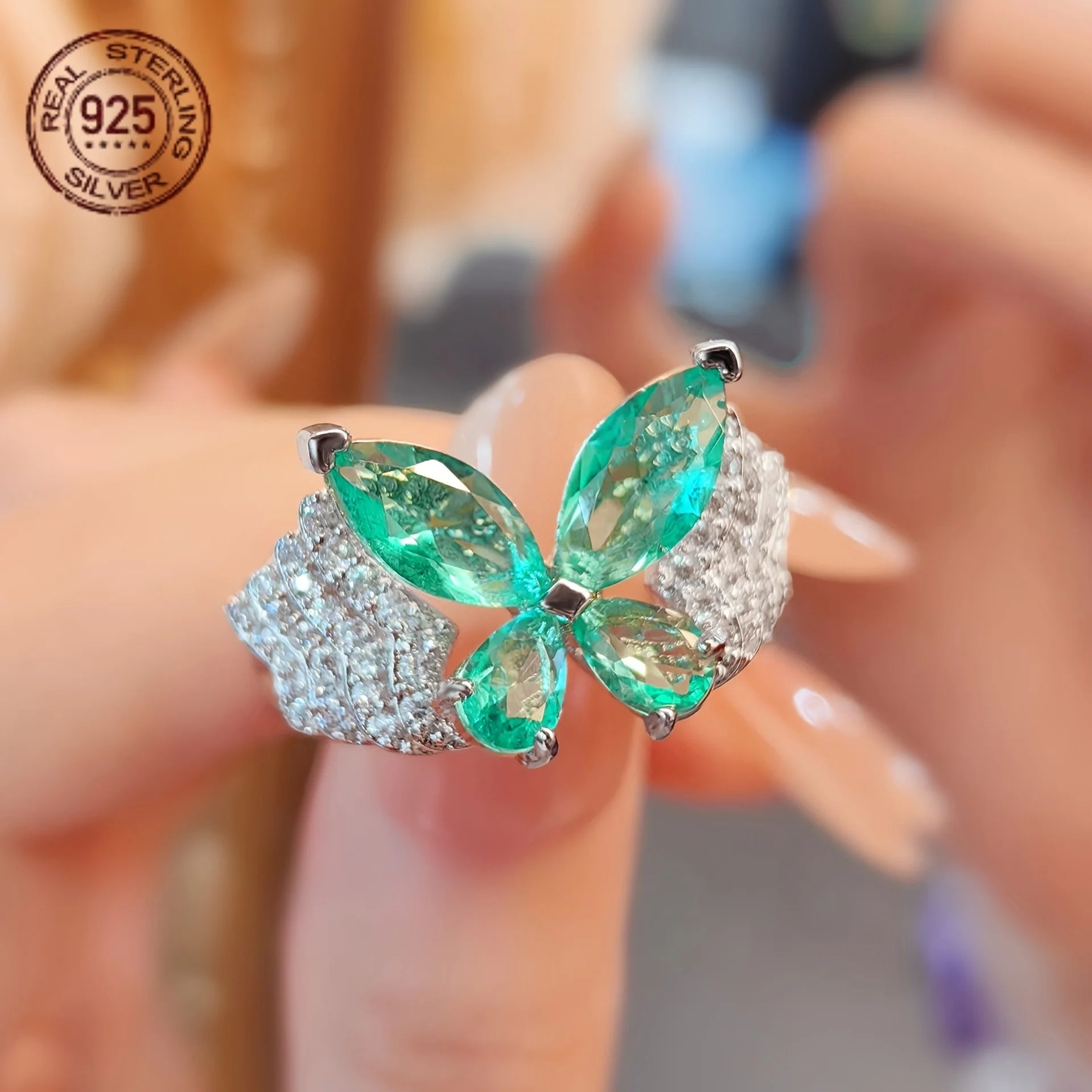 2026 New Arrival 925 Sterling Silver Rings Elegant Butterfly Full Zircon Ladies Wedding Engagement Bridal Ring Fine Jewelry