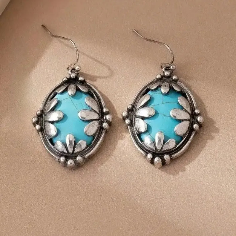 Vintage Copper Water Drop Earrings with Imitation Stone for Brides Wedding Jewelry