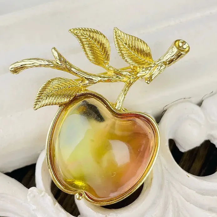 Watermelon Apple Durian Mulberry Fruit Brooch Pin for Women Men