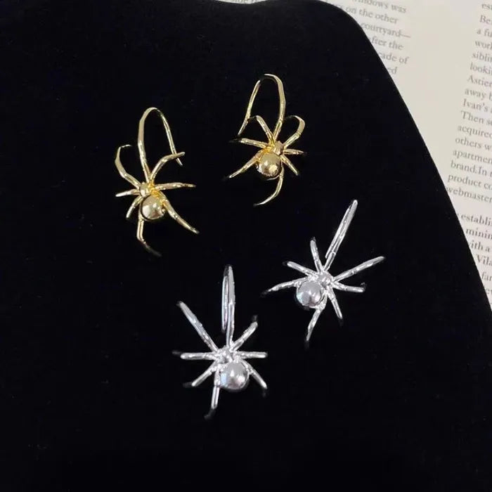 Vintage Gothic Spider Drop Earrings for Women Zinc Alloy Punk Jewelry Gift