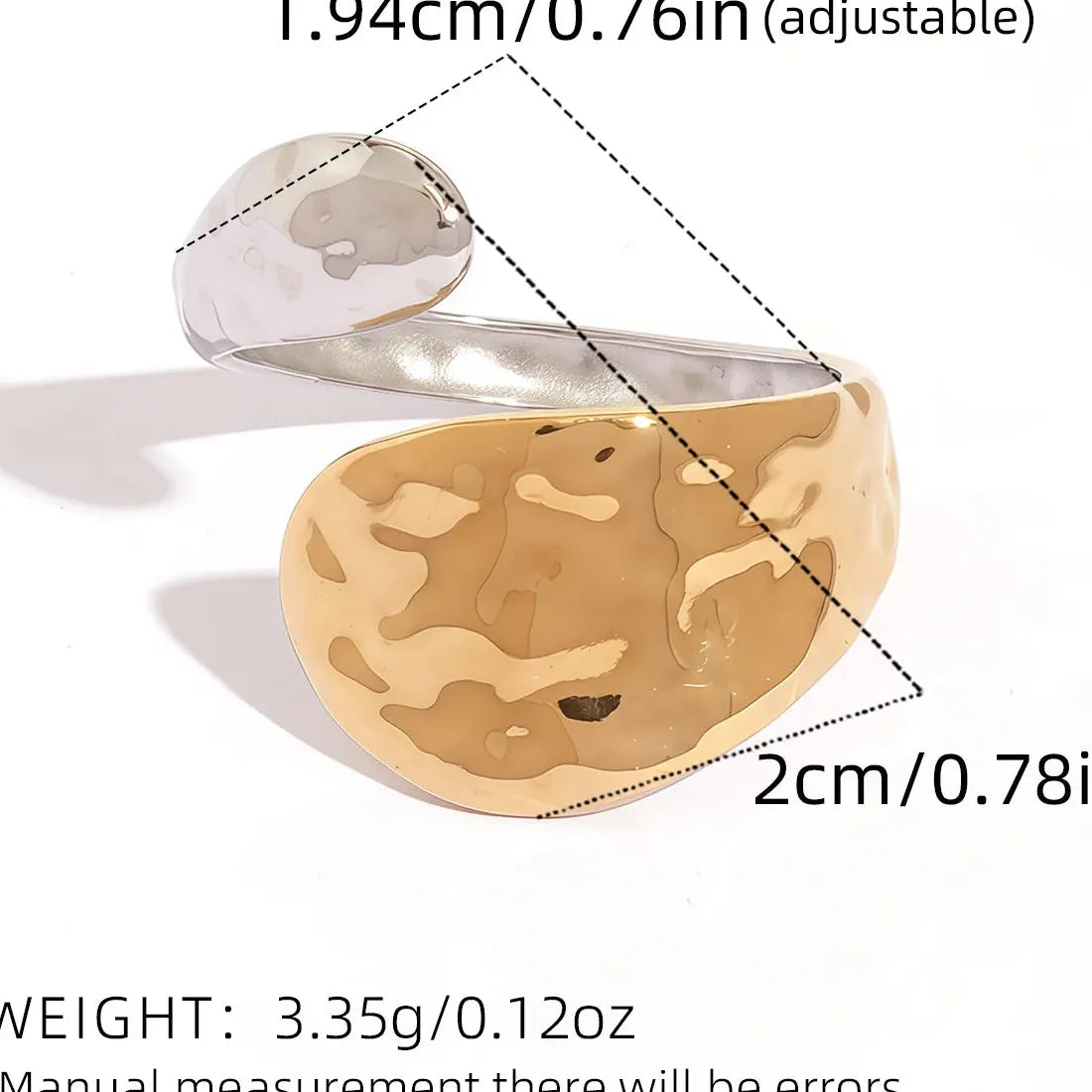 Vintage Stainless Steel Hammer Texture Ring Unisex Wedding Band
