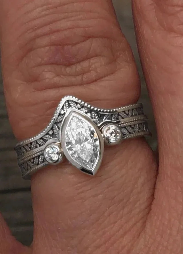 Revivalism Imitation Crystal Zircon Women Wedding Party Ring Fine Gift