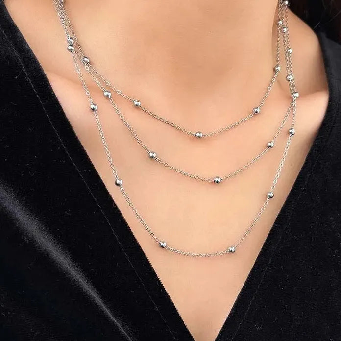 Bohemian Multi-layered Round Beads Choker Necklace for Women Jewelry Trendy