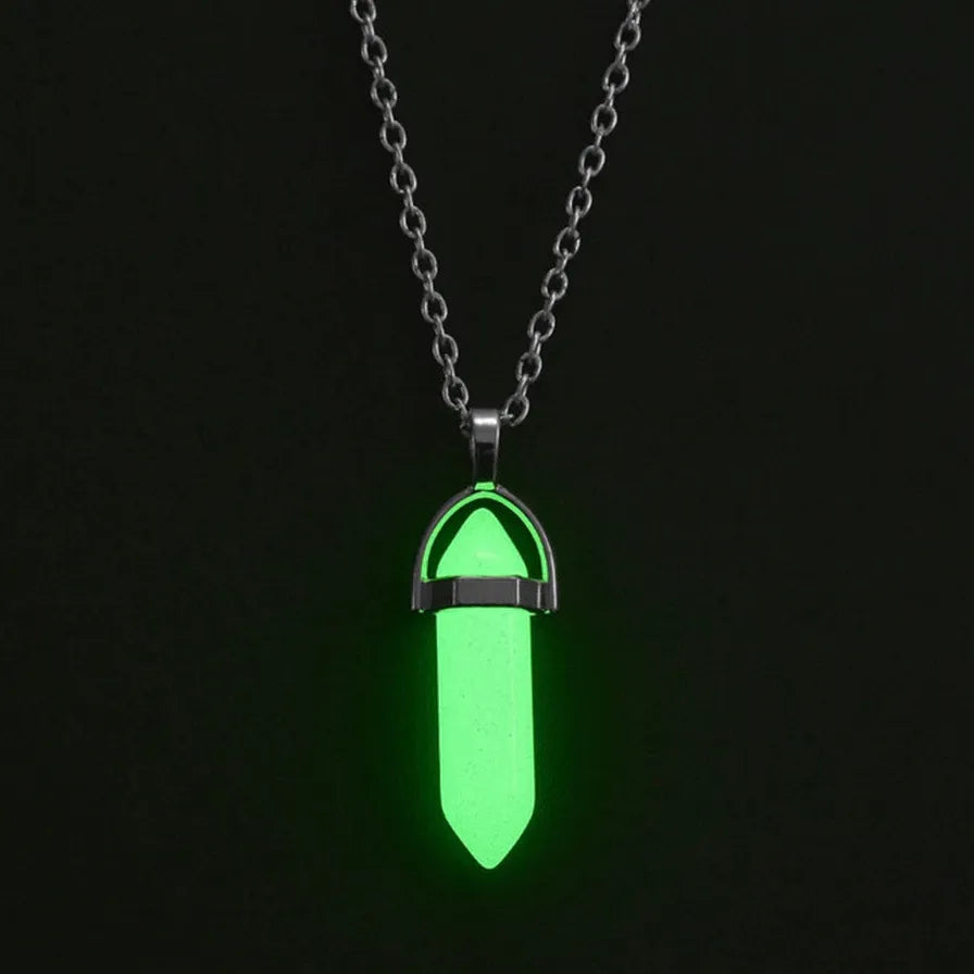 Natural Quartz Crystal Opal Agate Hexagonal Pendulum Necklace Leather Chain Charm