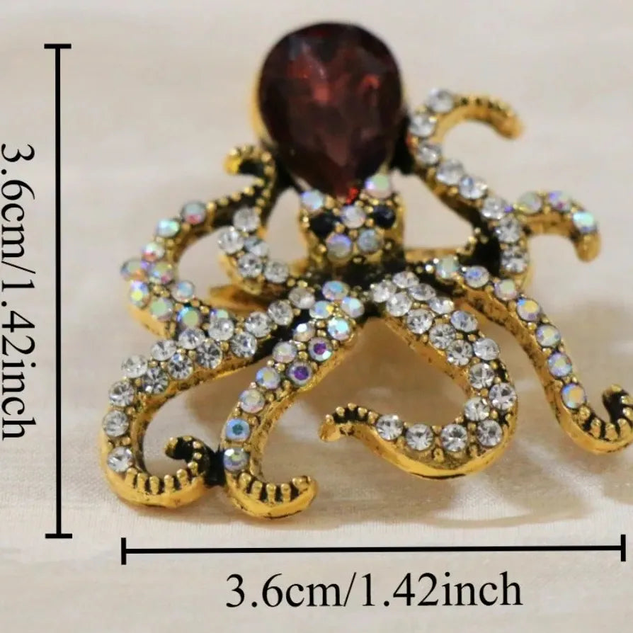 Elegant Octopus Brooch Jewelry Wedding Gift for Men and Women