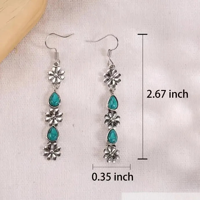 Cute Chrysanthemum Pendant Drop Earrings for Women Zinc Alloy Fashion Jewelry