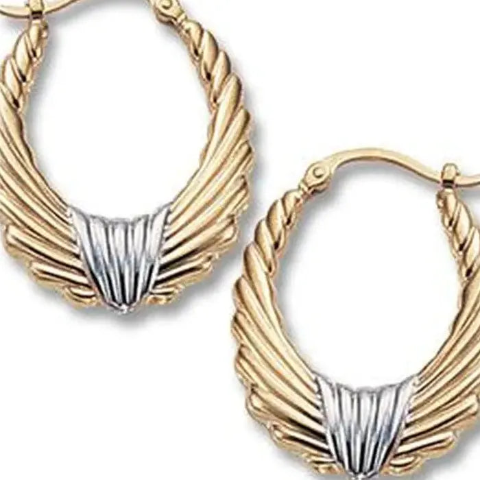 Golden Oval Zinc Alloy Earrings Simple Geometric Style for Women Birthday Gift