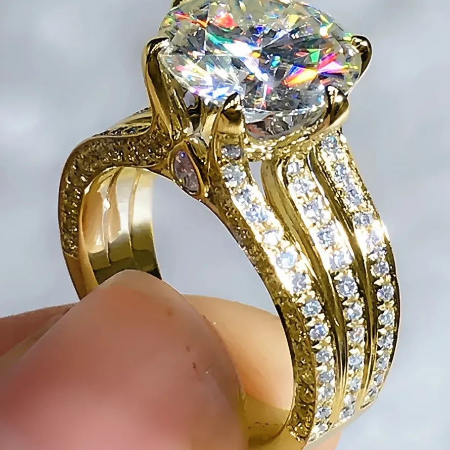Women Claws Design CZ Wedding Ring Brass Gold Silver Color Jewelry