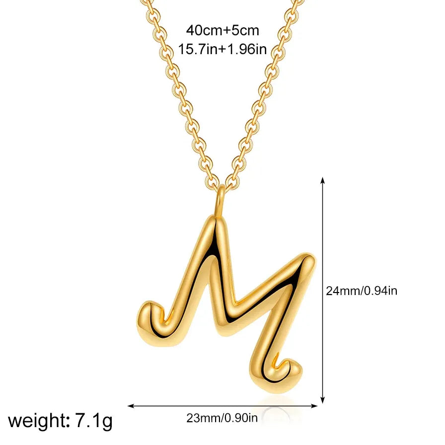18K Gold Plated A-Z Initial Necklace Waterproof Alphabet Choker Jewelry Gift Women