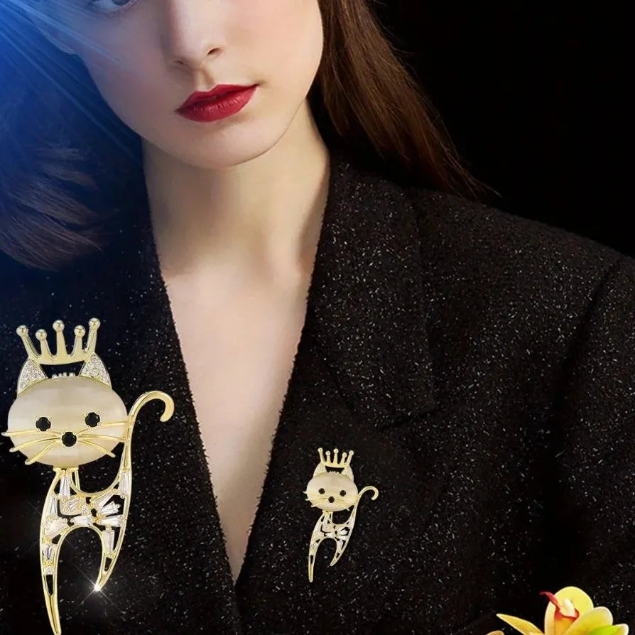 Classic Camellia Crown Brooch Pin Jewelry Gift for Men & Women