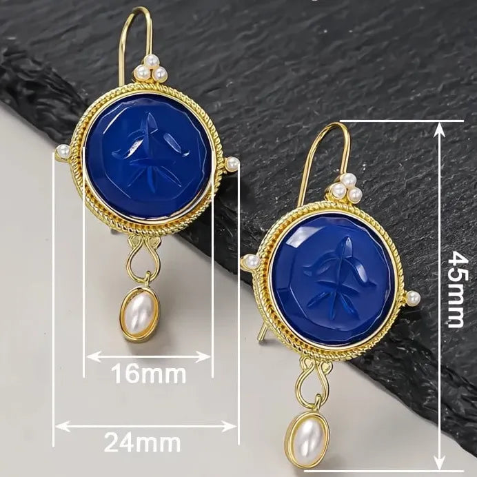 Gold Imitation Pearl Drop Earrings Women’s Trendy Geometric Wedding Jewelry
