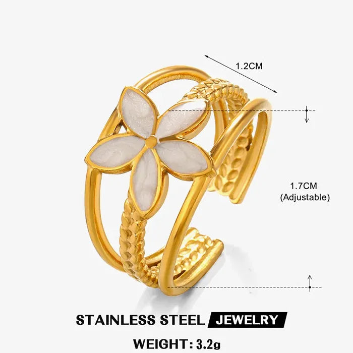 Adjustable Stainless Steel Love Ring for Women Irregular Heart Vintage Jewelry Gift