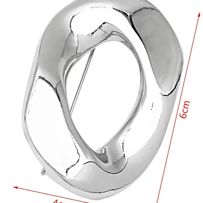 Geometric Zinc Alloy Circular Brooch Punk Rock Jewelry for Women Men