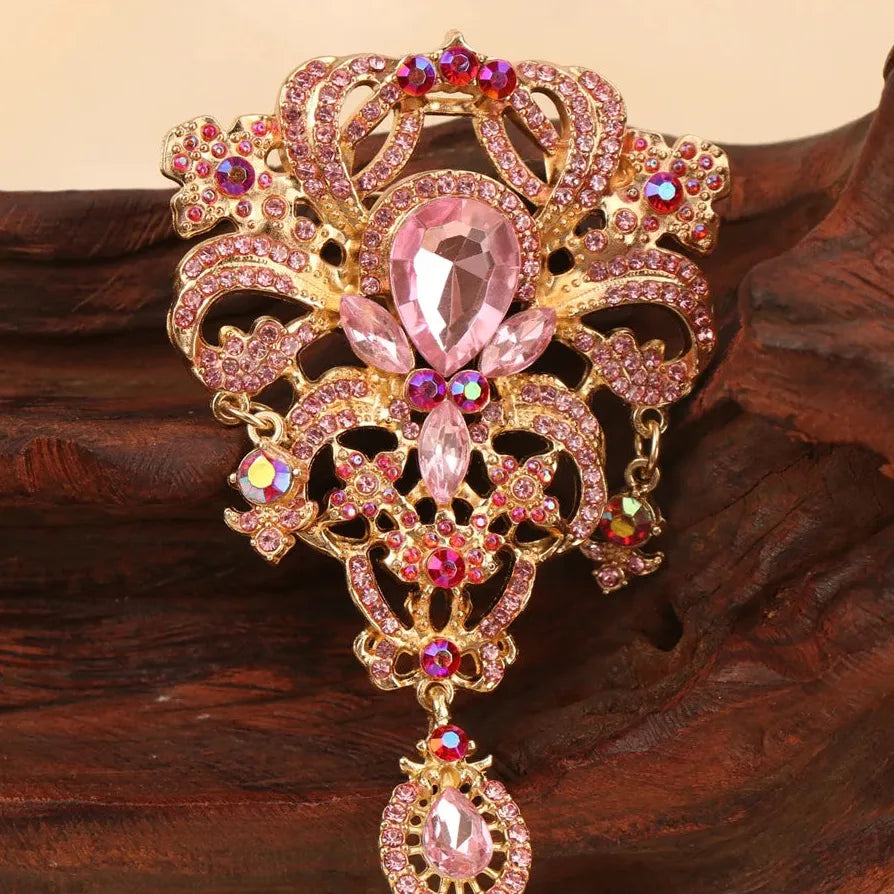 Elegant Openwork Tassel Flower Brooch Jewelry for Women