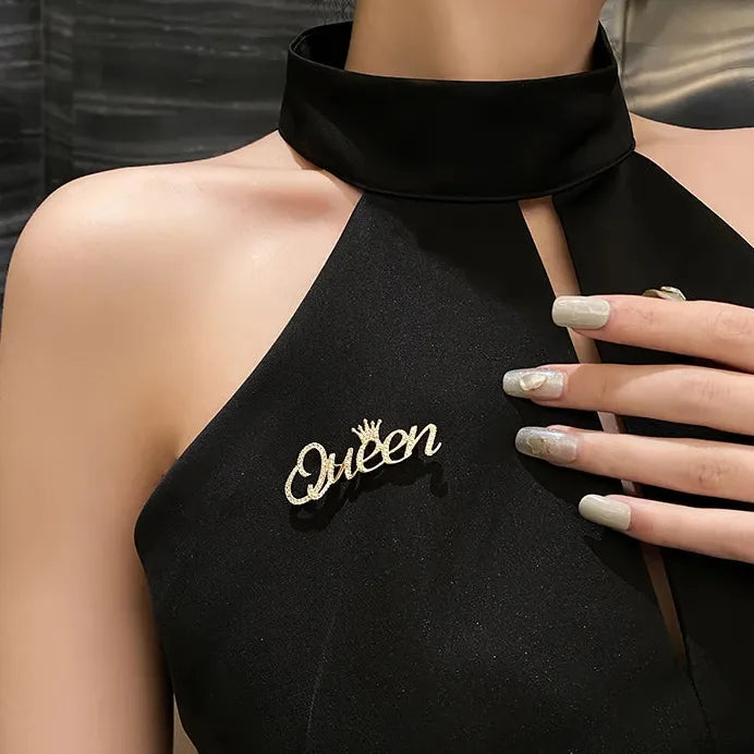 Punk Cross Multilayer Chain Tassel Brooch Zinc Alloy Pin for Men Women