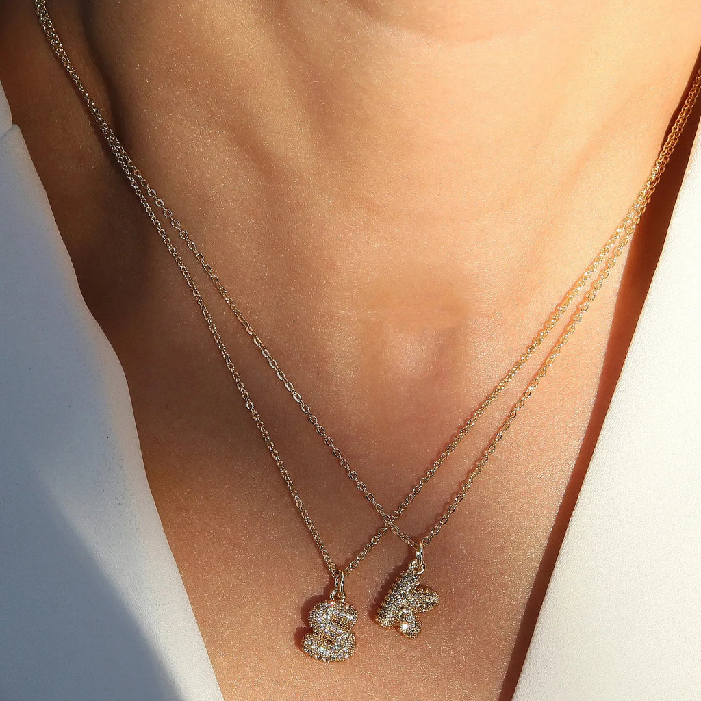18k Gold Plated A-Z Initial Pendant Necklace Stainless Steel Choker Women Gift