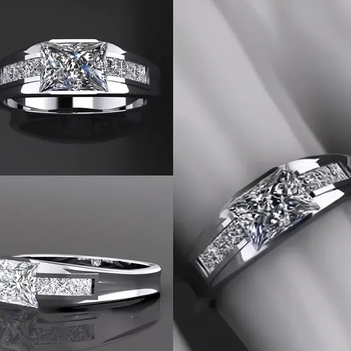 Stylish Cubic Zirconia Wedding Band Ring for Women Party Engagement