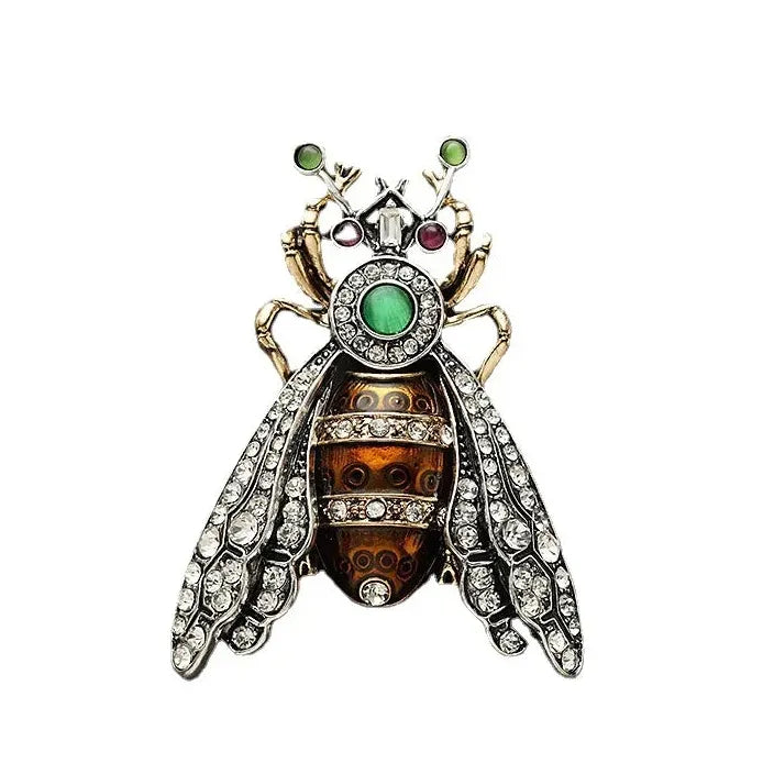 Vintage Luxury Bee Brooch Unisex Coat Pin Classic Elegant Jewelry