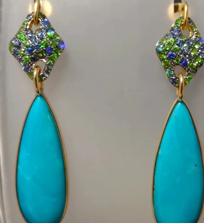 Golden Resin Water Drop Earrings Simple Exquisite Women's Jewelry Hot Sale