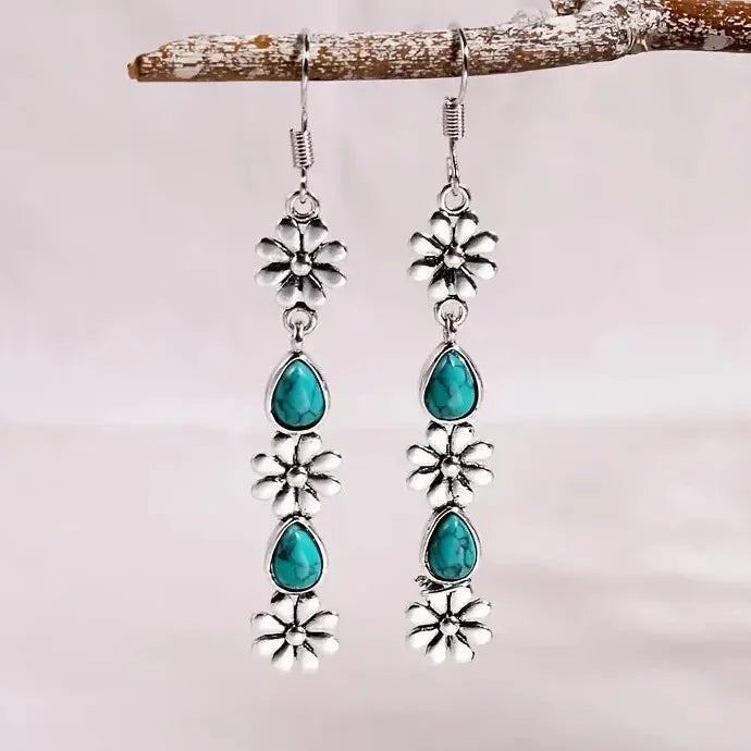 Cute Chrysanthemum Pendant Drop Earrings for Women Zinc Alloy Fashion Jewelry