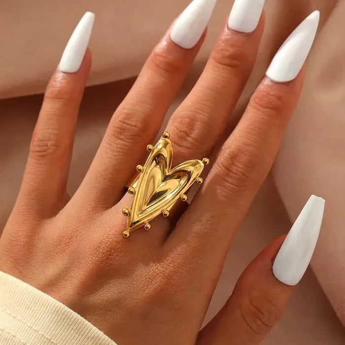 Adjustable Stainless Steel Gold Bowknot Ring for Women Fashion Jewelry Gift