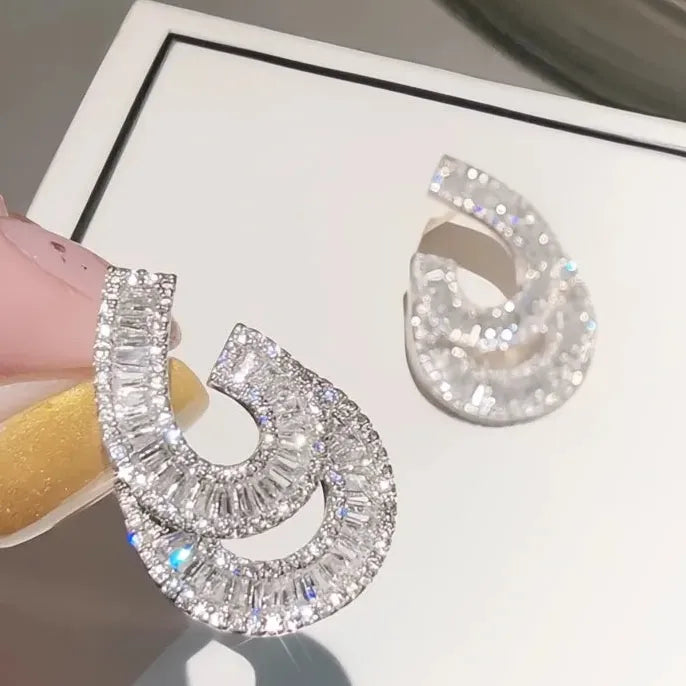 Shining Water-Drop Shape Cubic Zirconia Drop Earrings for Women Fashion Jewelry Gift
