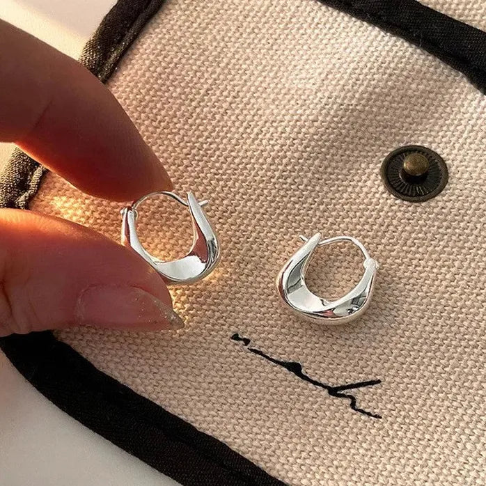 Geometric Hoop Earrings for Women Simple Fashion Gold Silver Huggies Jewelry