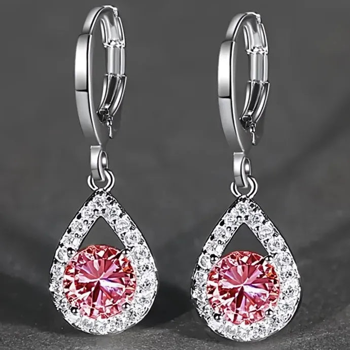 Elegant Geometric Waterdrop Drop Earrings for Women Copper Alloy Jewelry