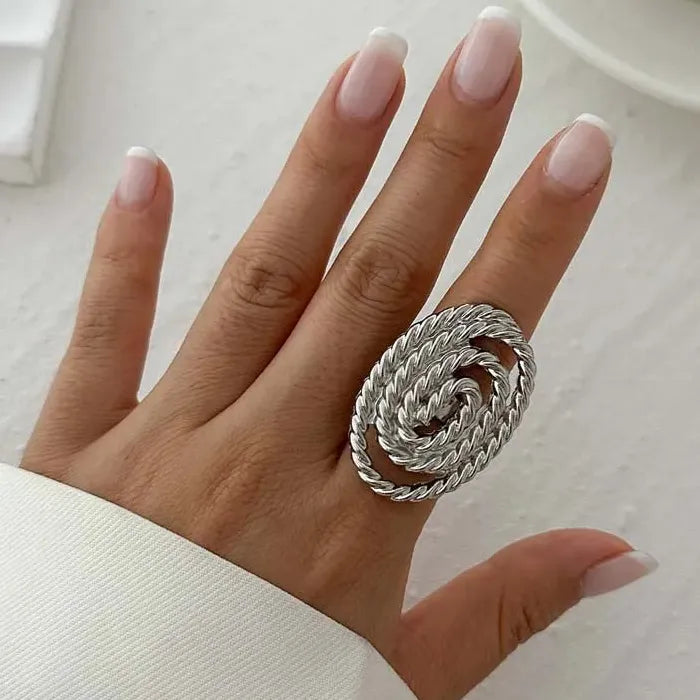 Vintage Adjustable Gold Metal Beads Open Ball Rings for Women Fashion Jewelry