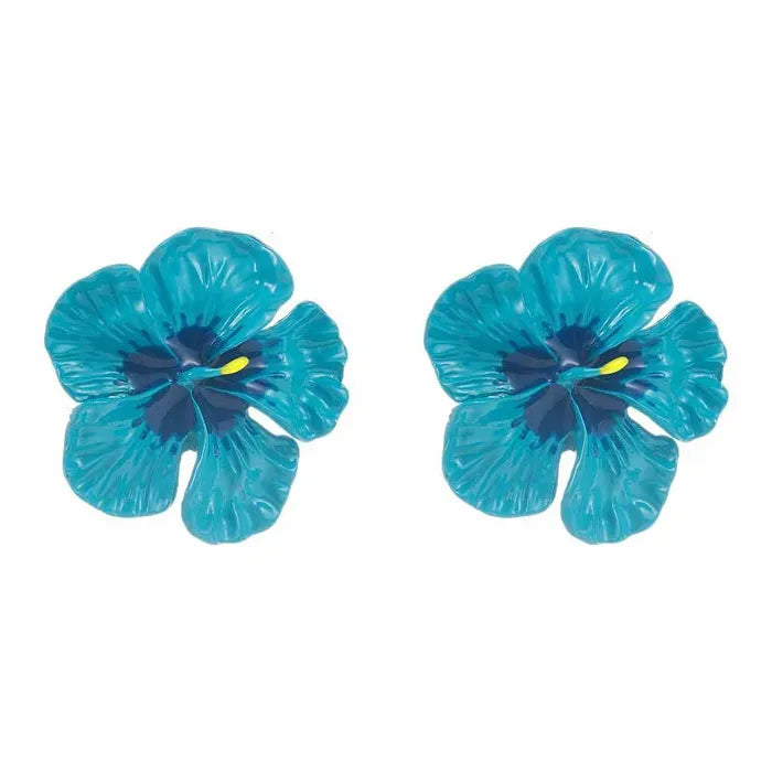 Large Floral Zinc Alloy Drop Earrings for Women Dangle Jewelry Gift