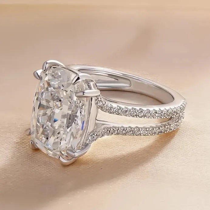 Elegant Big Crystal Cubic Zirconia Geometric Wedding Engagement Ring for Women