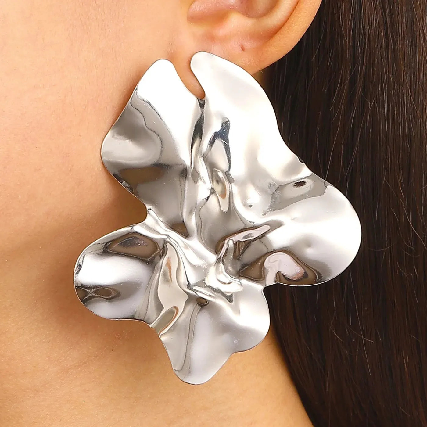 Large Geometric Zinc Alloy Stud Earrings Women Punk Statement Jewelry