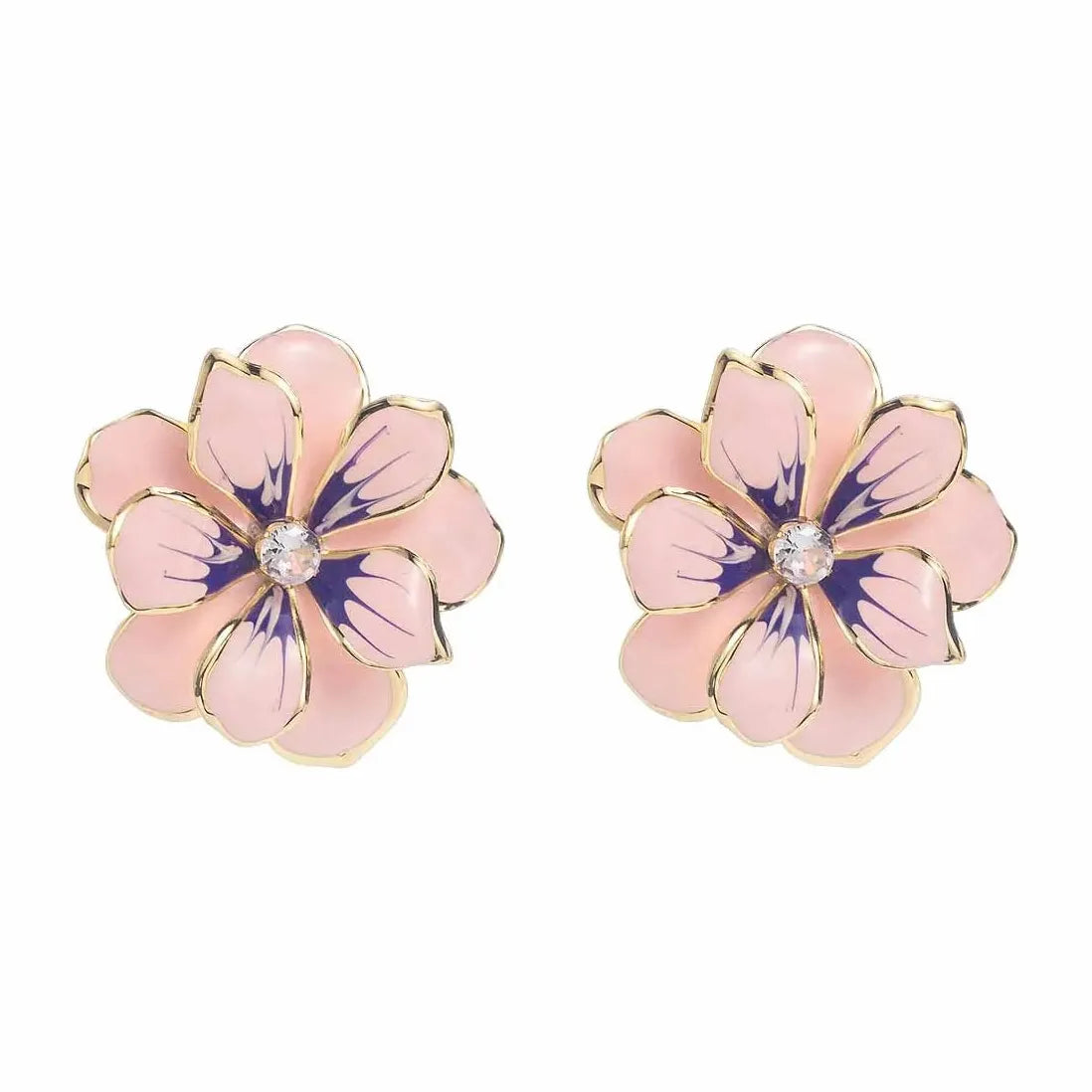 Colorful Oil Drop Large Flower Earrings for Women Vintage Jewelry Gift